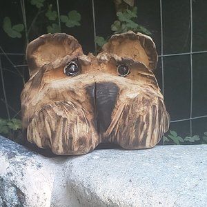 New!  Chainsaw Carved Mini Peek a Boo Pear